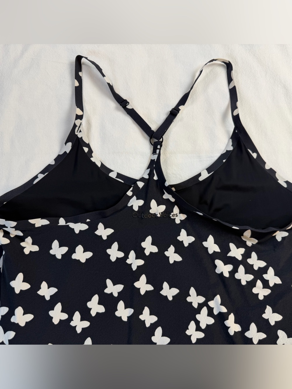 Outdoor Voices The Exercise Dress Ditzy Butterflies Black White Pockets EUC - Picture 9 of 10